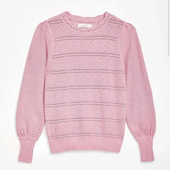 LOFT Sweaters - {LOFT} 🆕️ Dot Stripe Pointelle Sweater